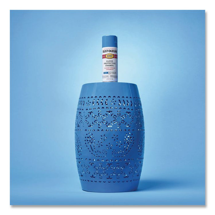 Stops Rust Spray Paint, Gloss Sail Blue, 12 oz Aerosol Can, 6/Carton