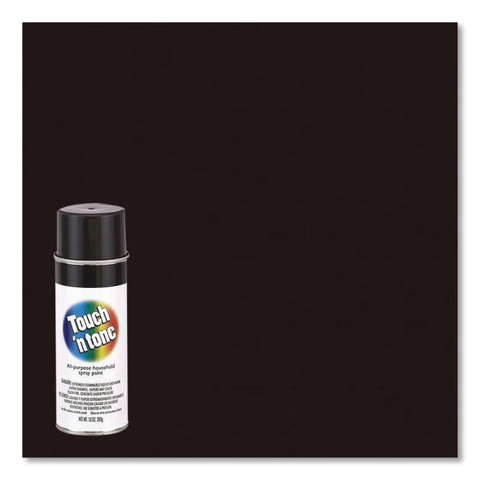 Touch'n Tone Spray Paint, Gloss Black, 10 oz Aerosol Can, 6/Carton