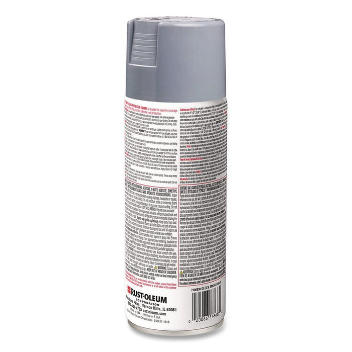 Stops Rust Spray Paint, Gloss Smoke Gray, 12 oz Aerosol Can, 6/Carton