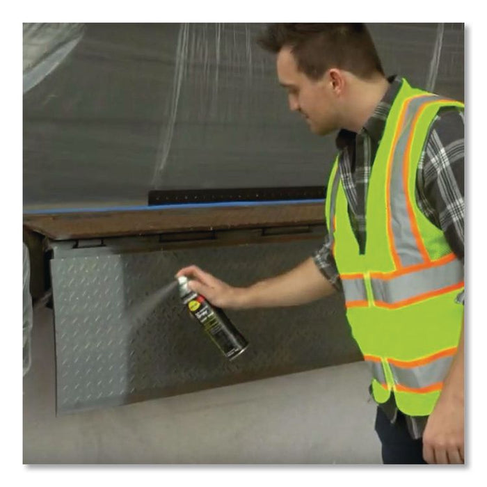 Hard Hat High Performance V2100 System Rust Preventive Enamel Spray Paint, Flat Stainless Steel, 15 oz Aerosol Can, 6/Carton