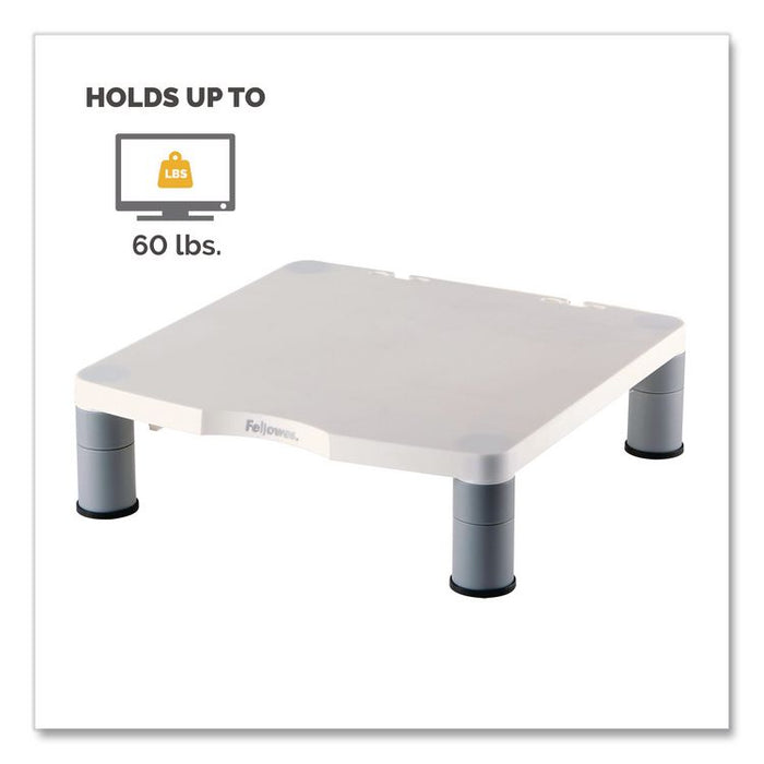 Standard Monitor Riser, For 21" Monitors, 13.38" x 13.63" x 2" to 4", Platinum/Graphite, Supports 60 lbs