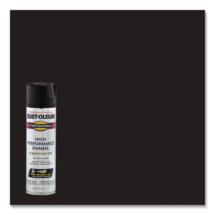 Professional Spray Paint, Flat Black, 15 oz Aerosol Can, 6/Carton