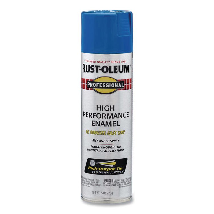 Professional Spray Paint, Gloss Safety Blue, 15 oz Aerosol Can, 6/Carton