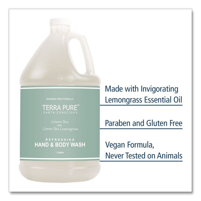 Terra Pure Body Wash Gallon, Green Tea Lemongrass Scent, 1 gal Bottle