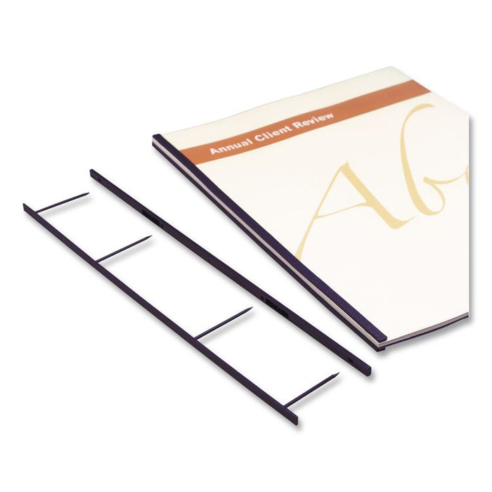 VeloBind Reclosable Spines for 11 x 8.5 Documents, 4 Pins, 1.25" (200-Sheet) Capacity, Blue, 25/Pack
