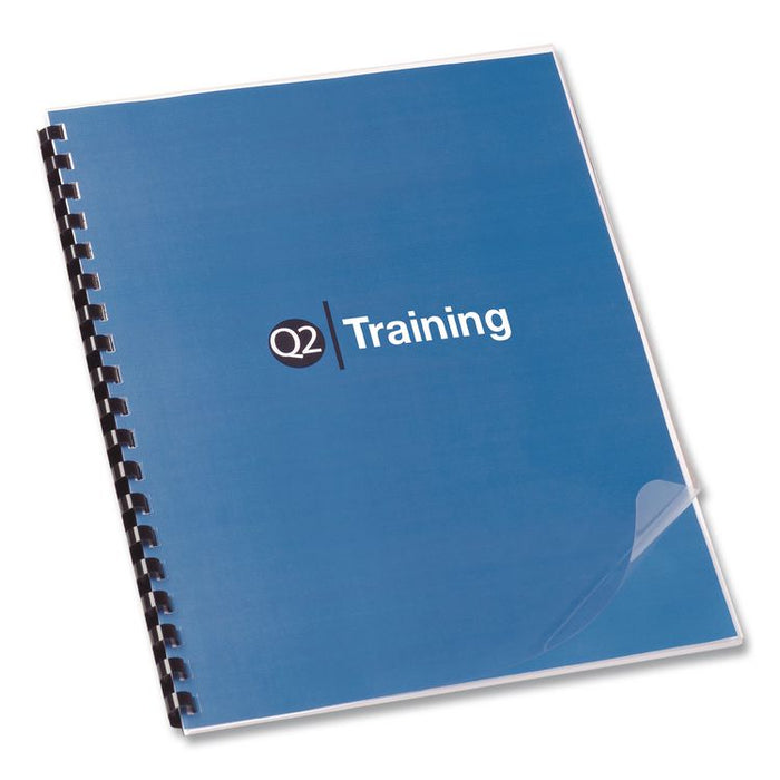 Clear View Pre-Punched Presentation Covers for Binding Systems, Plastic, Round Corners, 11.25 x 8.75, Clear, 100/Box