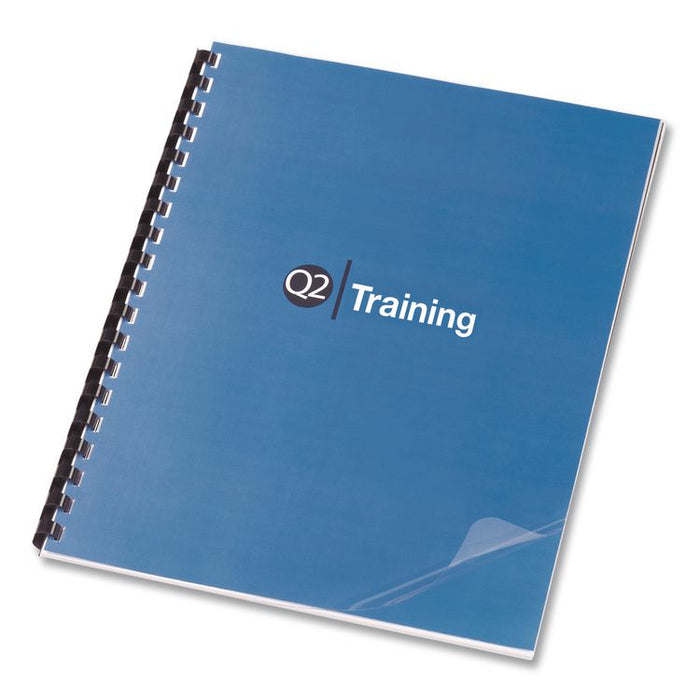 Clear View Pre-Punched Presentation Covers for Binding Systems, Plastic, Round Corners, 11.25 x 8.75, Clear, 100/Box