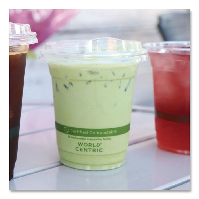 PLA Clear Cold Cup Lids, Fits 9 oz to 24 oz Cold Cups, Plastic, Clear, 1,000/Carton