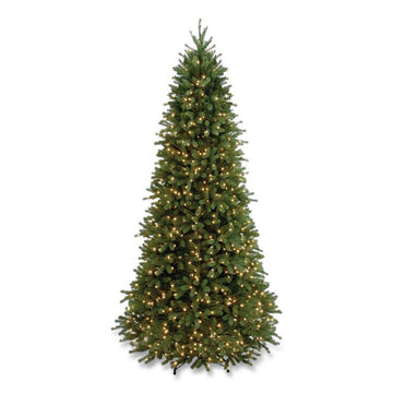 Pre-Lit Jersey Fraser Fir Slim Tree, 57" x 57" x 108", Green Tree, Green Tree Stand