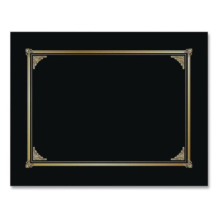 Certificate/Document Cover, 12.5 x 9.75, Black, 6/Pack
