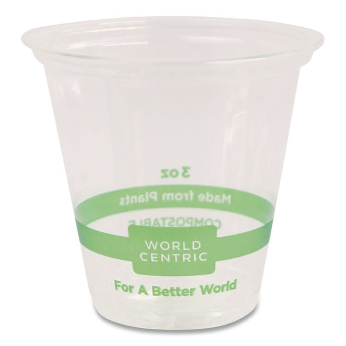 PLA Clear Portion Cups, 3 oz, Plastic, Clear, 2,500/Carton