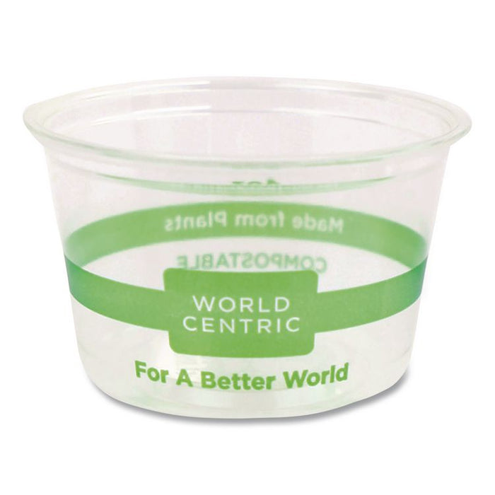 PLA Clear Portion Cups, 4 oz, Plastic, Clear, 1,000/Carton