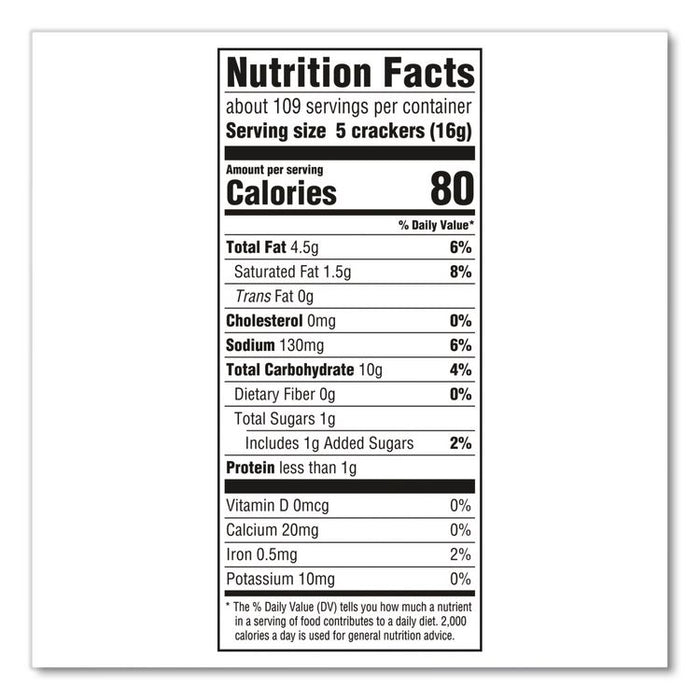 Original Crackers, Buttery, 18 Individually Wrapped Sleeves, 3 lb Box, 1 Box/Carton