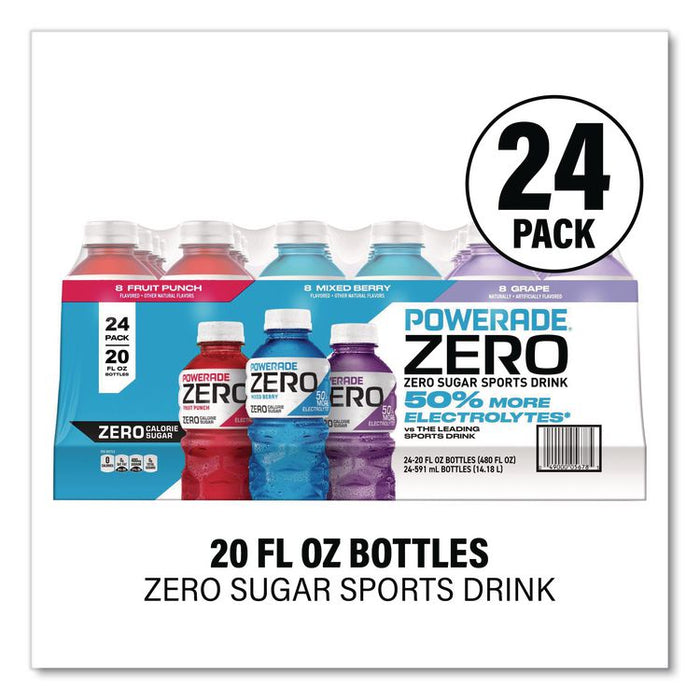 Zero Sports Drink, Assorted Flavors, 20 oz, 24/Carton