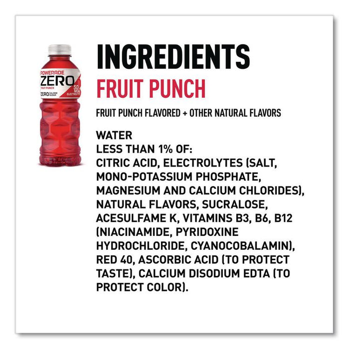 Zero Sports Drink, Assorted Flavors, 20 oz, 24/Carton