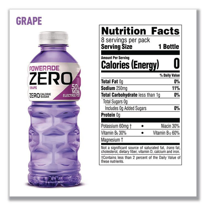 Zero Sports Drink, Assorted Flavors, 20 oz, 24/Carton