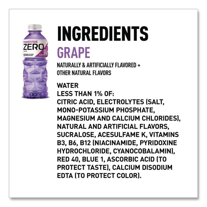Zero Sports Drink, Assorted Flavors, 20 oz, 24/Carton