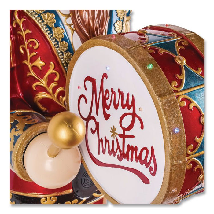 Animated Nutcracker, AC Powered, Blue/Green/Red/Yellow LED Lights, 22.25" x 18" x 58.5", Red