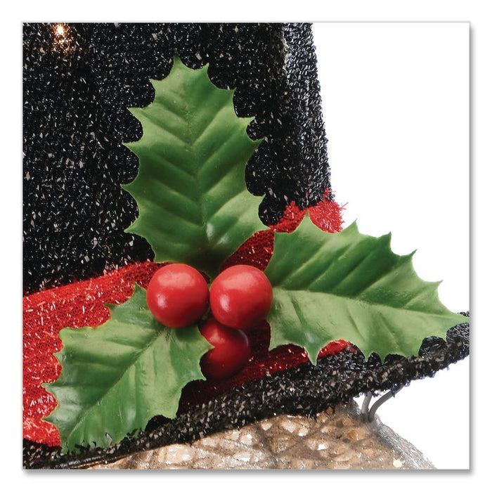 Snowman Decoration, AC Powered, Cool White LED Lights, 13.5" x 27.5" x 48", White