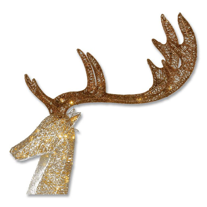 Pre-Lit Crystal Champagne Standing Buck, AC Powered, Warm White LED Lights, 9" x 26" x 55", Assorted Colors