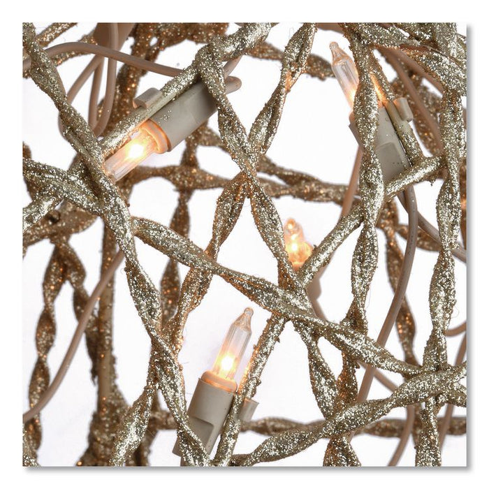 Champagne Glitter Deer Family, AC Powered, Warm White LED Lights, 27" x 8.5" x 60", Champagne