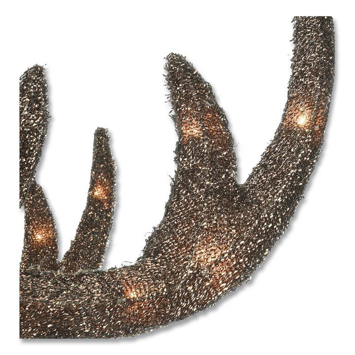 Champagne Glitter Deer Family, AC Powered, Warm White LED Lights, 27" x 8.5" x 60", Champagne