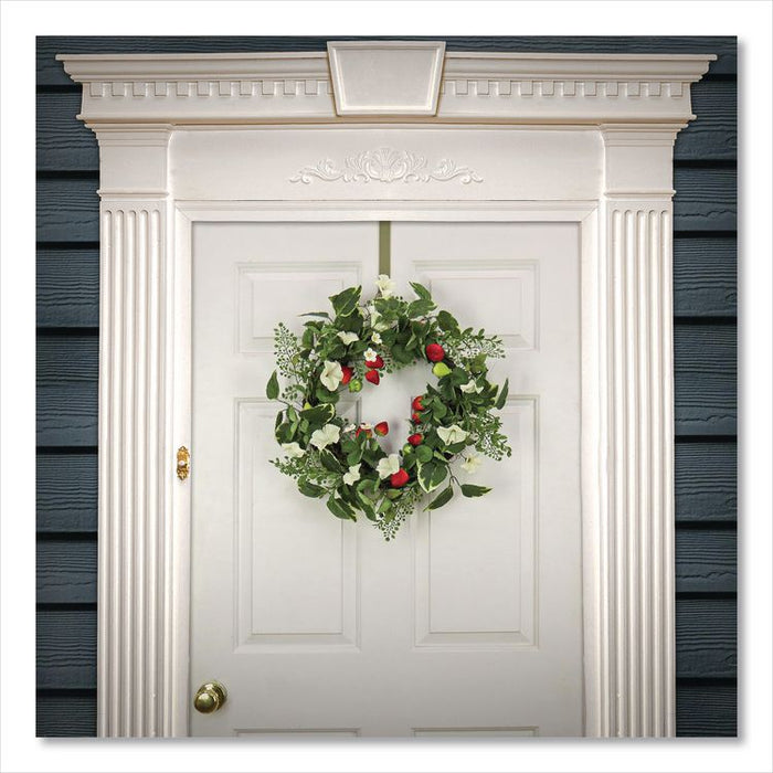 Petunia and Strawberry Wreath,  22" Diameter x 5"h, White
