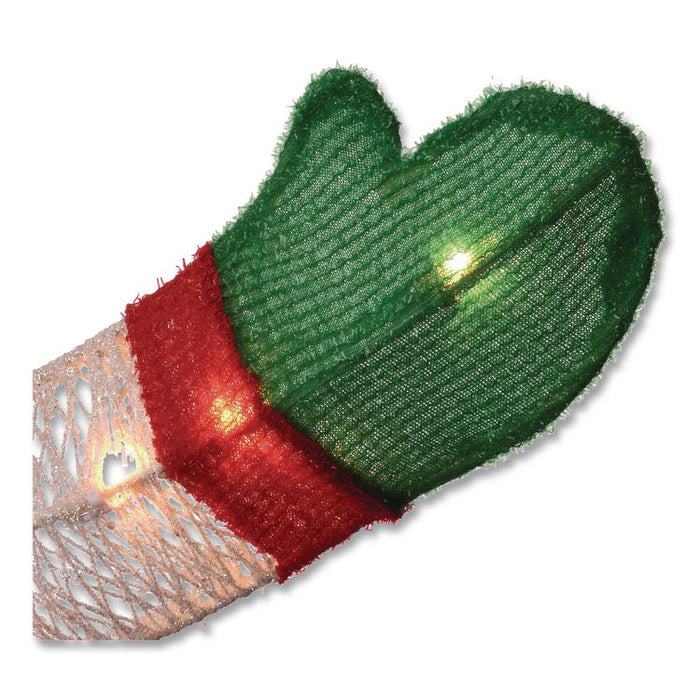 Snowman Decoration, AC Powered, Cool White LED Lights, 13.5" x 27.5" x 48", White