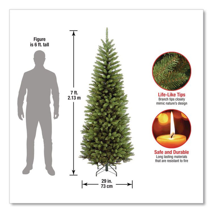 Kingswood Fir Pencil Tree, 29" x 29" x 84", Green Tree, Green Tree Stand