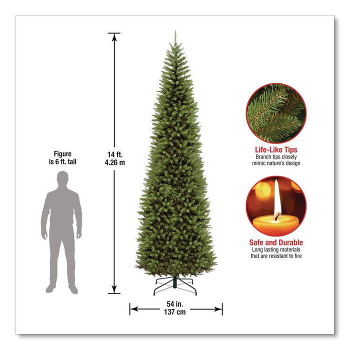 Kingswood Fir Pencil Tree, 54" x 54" x 168", Green Tree, Green Tree Stand