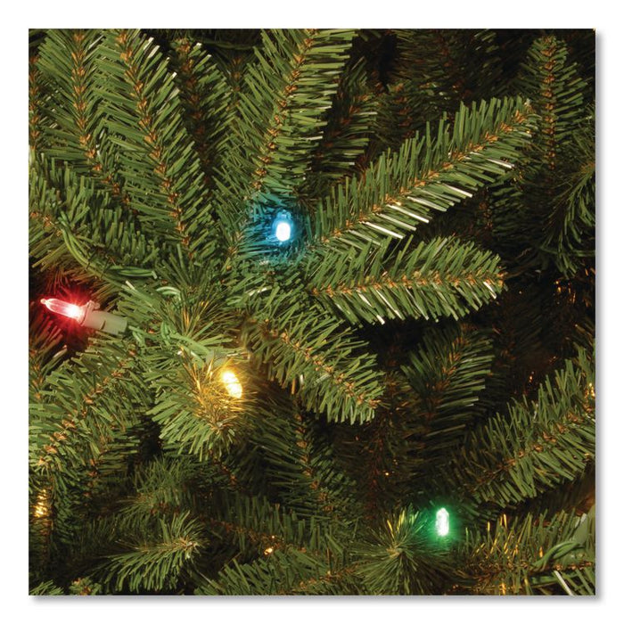 Pre-Lit Natural Fraser Fir Slim Tree, 40" x 40" x 78", Green Tree, Green Tree Stand