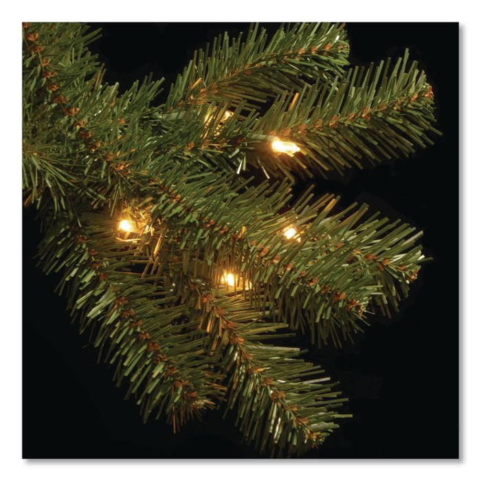 Pre-Lit North Valley Spruce Pencil Slim Tree, 40" x 40" x 108", Green Tree, Green Tree Stand
