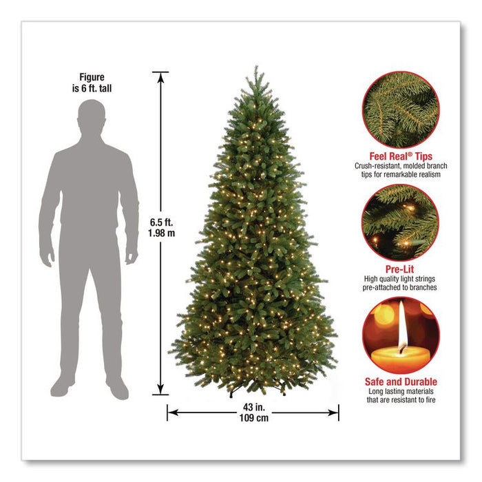 Pre-Lit Jersey Fraser Fir Slim Tree, 43" x 43" x 78", Green Tree, Green Tree Stand