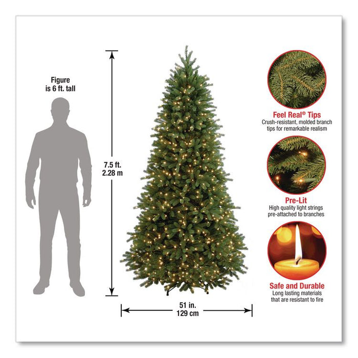 Pre-Lit Jersey Fraser Fir Slim Tree, 51" x 51" x 90", Green Tree, Green Tree Stand