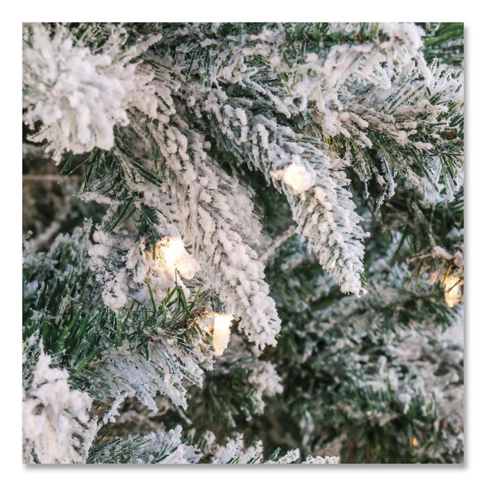 Pre-Lit Snowy Mixed Pine Tree, 44" x 44" x 78", Green Tree, Green Tree Stand