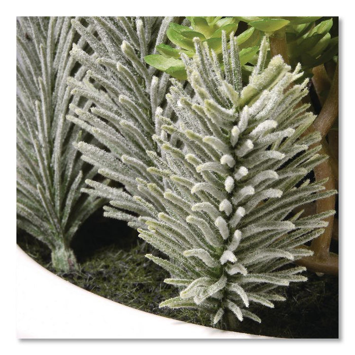 Spring Potted Plant, 8" x 8" x 8", Green Plant, White Pot