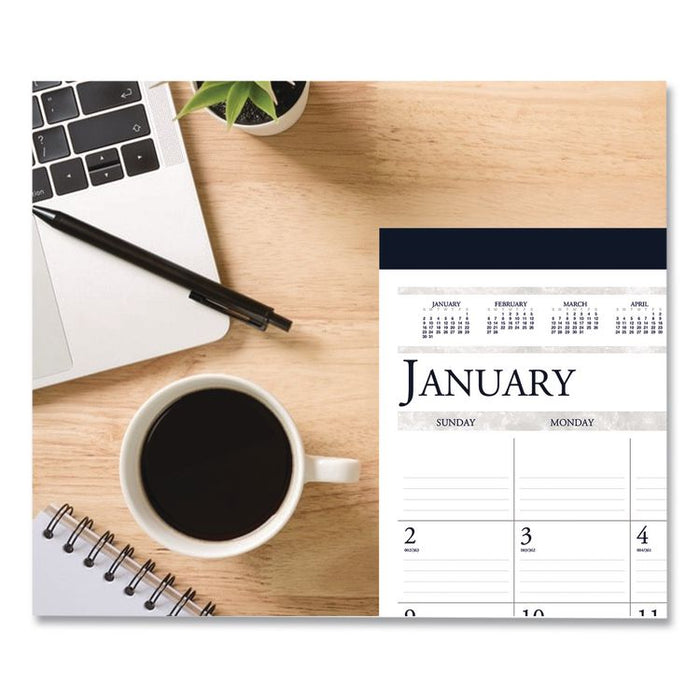 Recycled Two-Color Monthly Desk Pad Calendar, 22 x 17, Perforated White/Blue/Gray Sheets, 12-Month (Jan-Dec): 2026