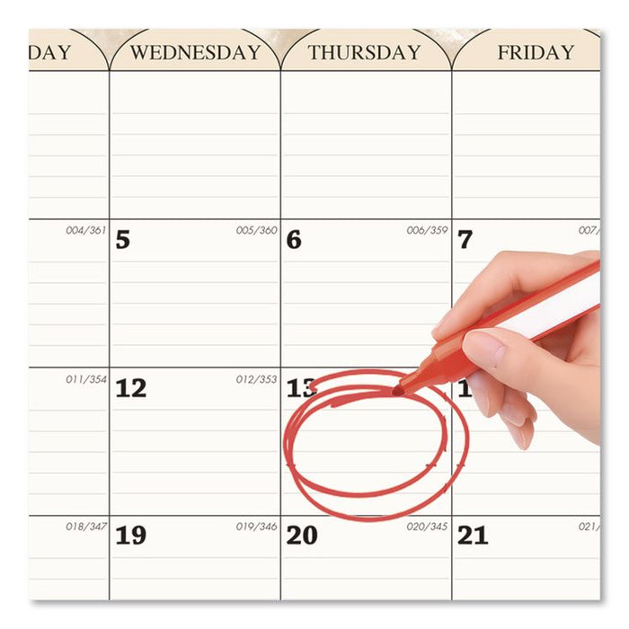 Recycled Monthly Horizontal Wall Calendar, Marble Stone Artwork, 14.88 x 12, White/Sand Sheets, 12-Month (Jan to Dec): 2026