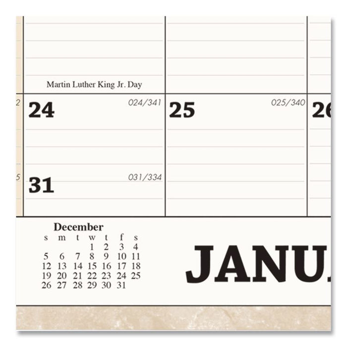 Recycled Monthly Horizontal Wall Calendar, Marble Stone Artwork, 14.88 x 12, White/Sand Sheets, 12-Month (Jan to Dec): 2026