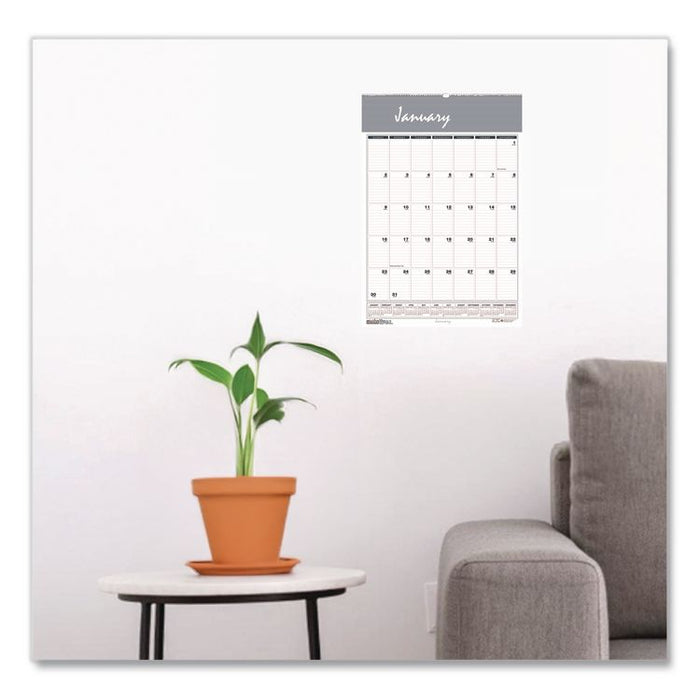 Academic Year Bar Harbor Recycled Wirebound Monthly Wall Calendar, 15.5 x 22, White/Blue Sheets, 12-Month(Aug-July):2025-2026
