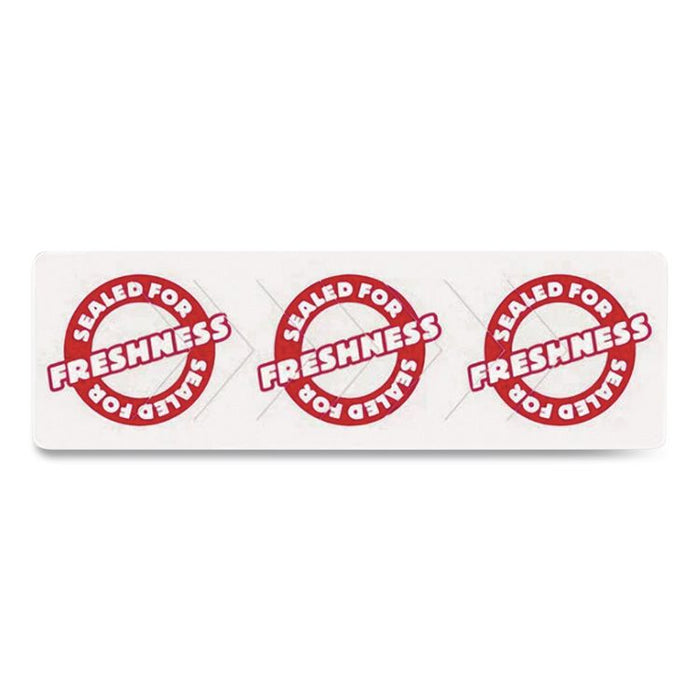 Tamper Seal Label, 1.88 x 6, Red/White, 500/Roll, 4 Rolls/Carton