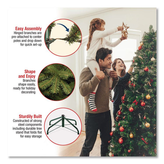 Pre-Lit Dunhill Fir Blue Spruce Tree, 59" x 59" x 90", Blue Tree, Green Tree Stand