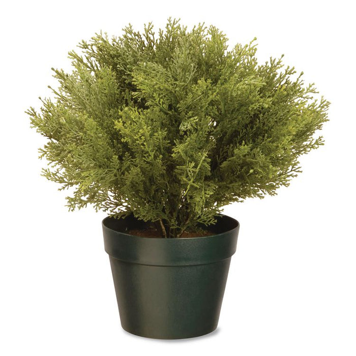 Artificial Globe Juniper, 15" x 15" x 15", Green Plant, Green Pot