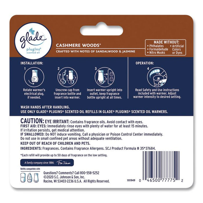 Plugin Scented Oil Refill, Cashmere Woods, 0.67 oz, 5/Pack