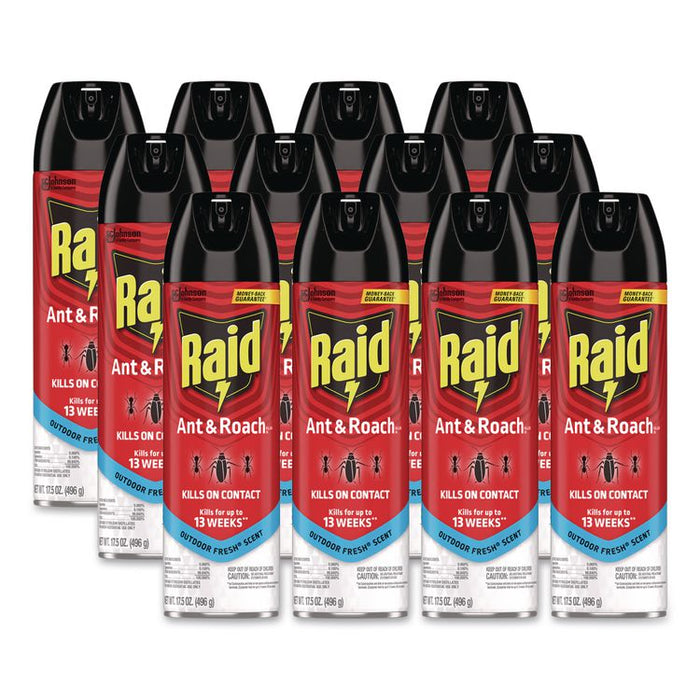 Ant and Roach Killer, 17.5 oz Aerosol Spray, Outdoor Fresh, 12/Carton