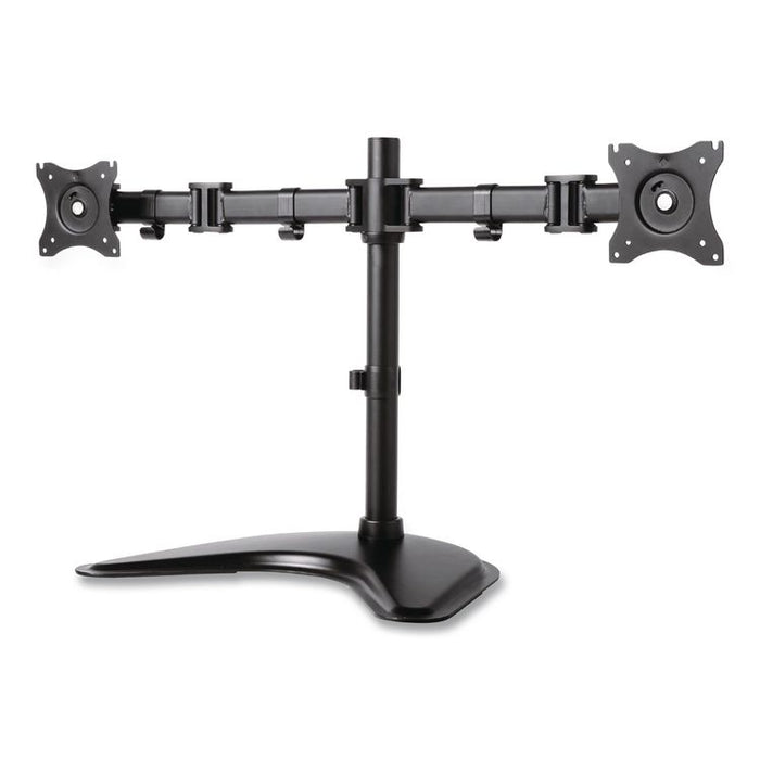 Dual Monitor Articulating Desktop Stand, For 13" to 27" Monitors, 32" x 13" x 17.5", Black, Supports 18 lb