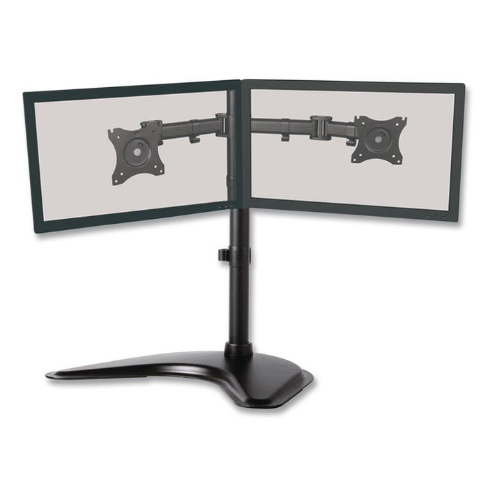 Dual Monitor Articulating Desktop Stand, For 13" to 27" Monitors, 32" x 13" x 17.5", Black, Supports 18 lb