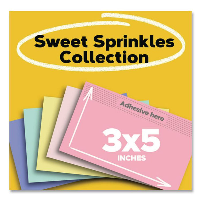 Original Recycled Note Pads, 3" x 5", Sweet Sprinkles Collection Colors, 100 Sheets/Pad, 5 Pads/Pack