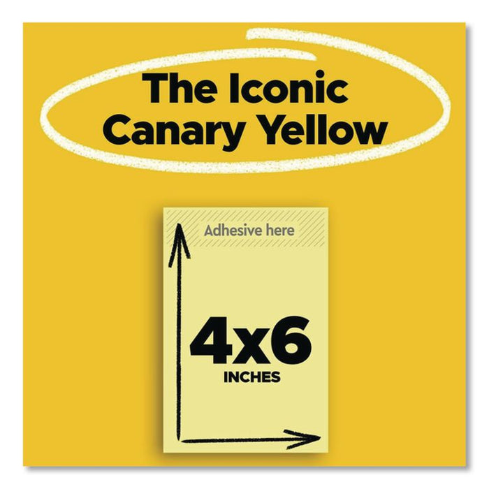 Original Pads in Canary Yellow, 4" x 6", 100 Sheets/Pad, 12 Pads/Pack