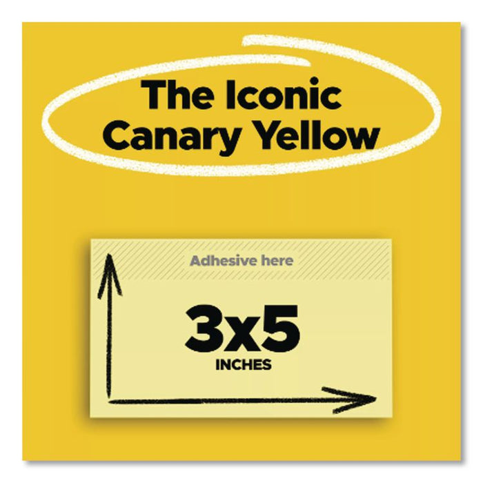 Original Pads in Canary Yellow, Value Pack, 3" x 5", 100 Sheets/Pad, 24 Pads/Pack